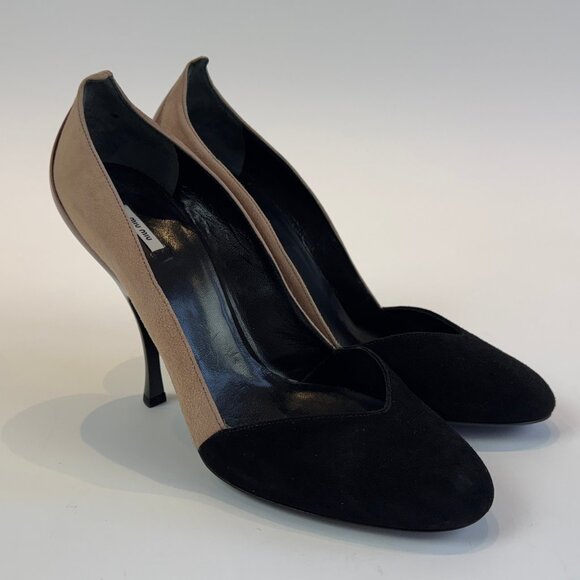 Miu Miu Two-Tone Suede and Patent Leather Pumps, Size 40 EU - Picture 6 of 16